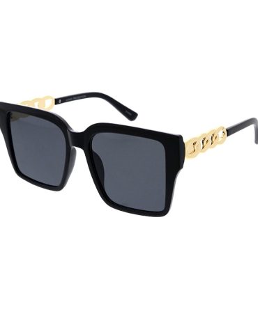 80230 Women’s Plastic Oversized Square Frame w/ Chain Temple Accent