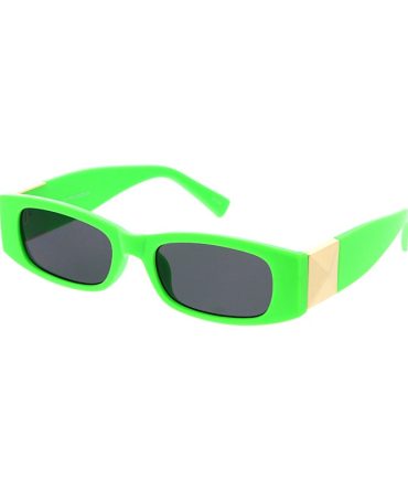 80242NEO Women’s Plastic Small Rectangular Hipster Vintage Inspired Frame w/ Metal Accents