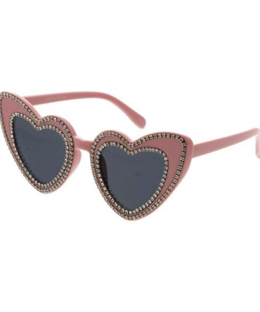 80245RH Women’s Plastic Heart Frame w/ Rhinestone Border