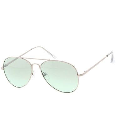 3383HFM/MH Unisex Metal Standard Aviator w/ Color Lens and Flash Mirror