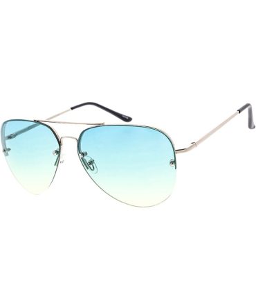 3396MH Women’s Metal Large Rimless Half Frame Aviator w/ Two Tone Lens