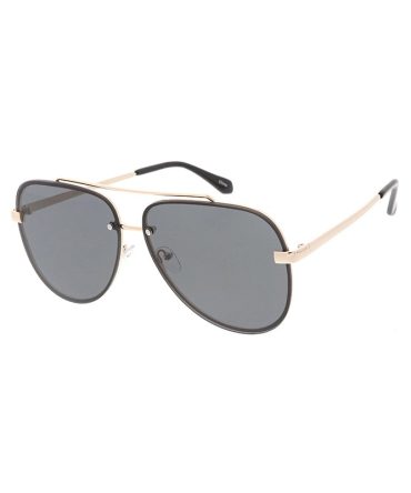 4768 Unisex Metal Large Rimless Aviator