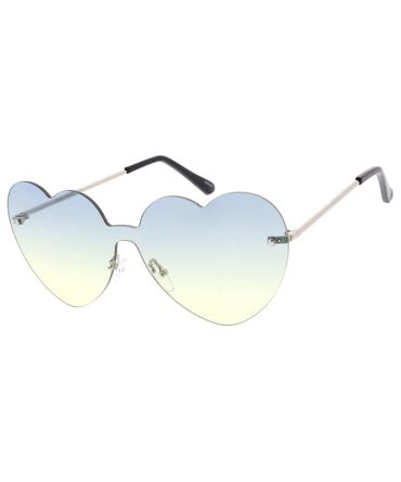 4878 Women’s Metal Large Heart Shaped Shield Rimless Frame
