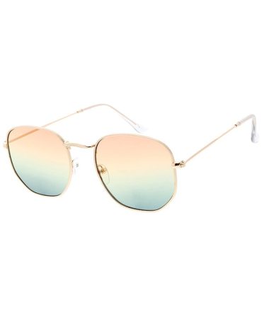 4883COL Unisex Metal Medium Classic Rounded Square Frame w/ Two Tone Lens