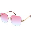 5111COL Women’s Metal Medium Square Rimless Frame w/ Color Lens