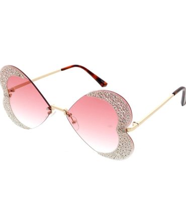 5114RH Women’s Metal Large Butterfly Wire Frame w/ Rhinestone Accents