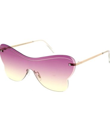 5184 Women’s Metal Large Rimless Diamond Cut Butterfly Shield Frame