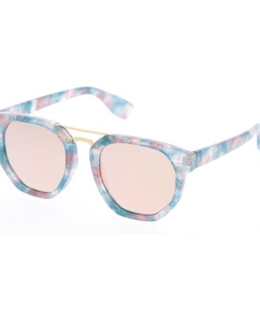 7184RV Unisex Combo Medium Double Bridge Vintage Inspired Frame w/ Color Mirror Lens