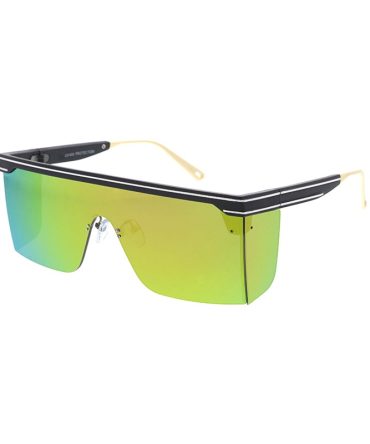 80094 Unisex Plastic Large Rectangular Shield Frame w/ Pinstripe Design
