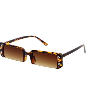 80120RH Women’s Plastic Small Rectangular Hipster Vintage Inspired Frame w/ Rhinestone Accent