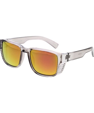 80261ME/RV Men’s Plastic Casual Large Thick Frame w/ Temple Vent and Colored Mirror Lens