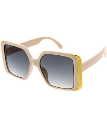 80294 Women’s Plastic Large Designer Inspired  Square Frame w/ Metal accent