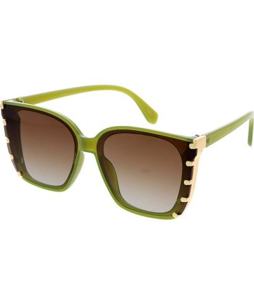 80306 Women’s Large Plastic Square Hipster Frame w/ Metal Accent