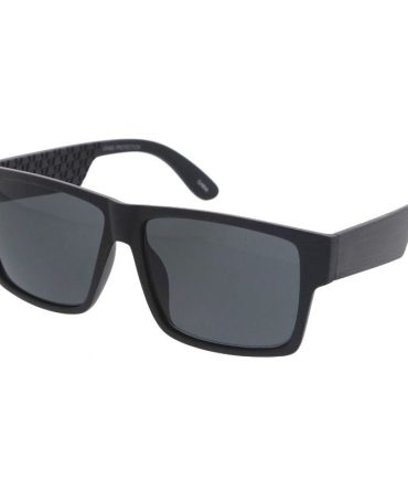 80484ME Men’s Plastic Casual Large Rectangular Flat Top Faux Woodgrain Frame