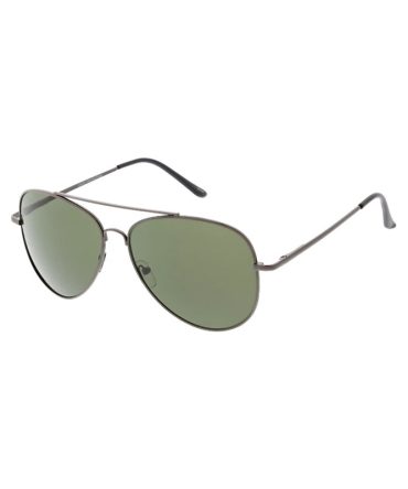 3694MH Unisex Metal Large Aviator Spring Temples w/ Grey-Green Lens