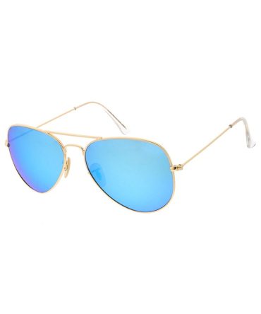 3932GLS/REV Unisex Classic Standard Metal Aviator w/ Color Mirror Glass Lens