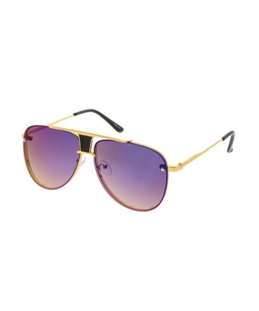 4282RV Unisex Large Metal Rimless Aviator w/ Color Mirror Lens