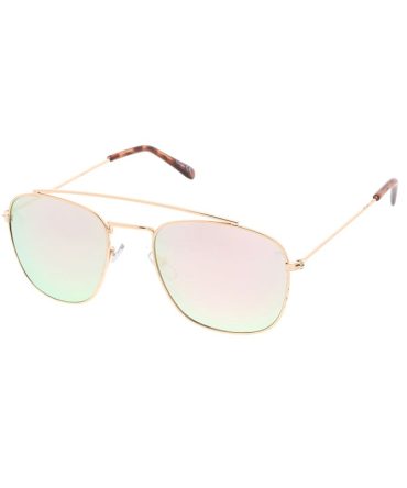 4373REV Unisex Metal Small Square Aviator w/ Spectrum Color Mirror Lens