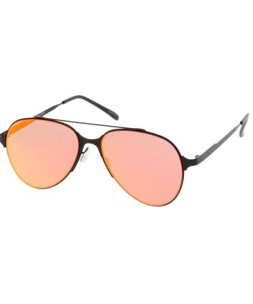 4377REV Unisex Metal Medium Thin Aviator Frame w/ Spectrum Color Mirror Lens