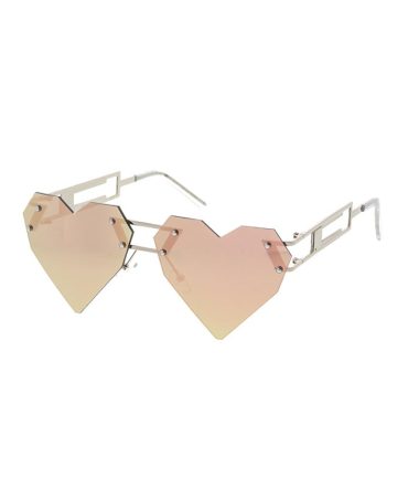 4543PNK/REV Women’s Metal Medium Rimless Heart Shape Frame w/ Spectrum Pink Color Lens
