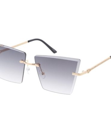 5203 Women’s Metal Large Square Rimless Diamond Cut Lens