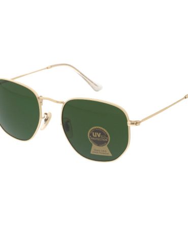 5235GLS Unisex Classic Metal Rounded Square Large Frame w/ Glass Lens