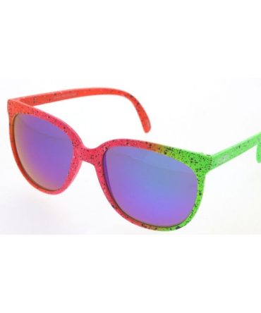 80360KSH/RV KUSH Large Plastic Retro 80’s Inspired Frame w/ Color Mirror Lens
