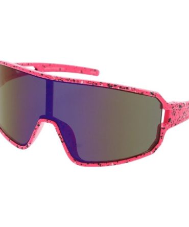 80369ME/RV Men’s Plastic Sport Large Shield Speckle Printed Frame w/ Color Mirror Lens