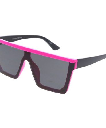 80414NEO Unisex Plastic Large Flat Top Rimless Neon Shield Frame
