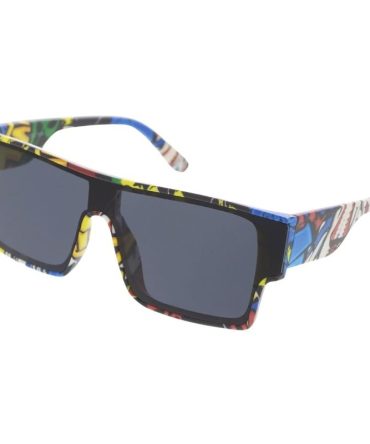 80459ME Men’s Plastic Medium Rectangular Shield Multi-Colored Printed Frame