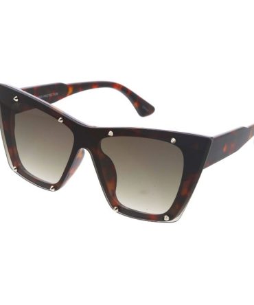 80480 Unisex  Plastic Large Cat Eye Shield Frame w/ Stud Accents