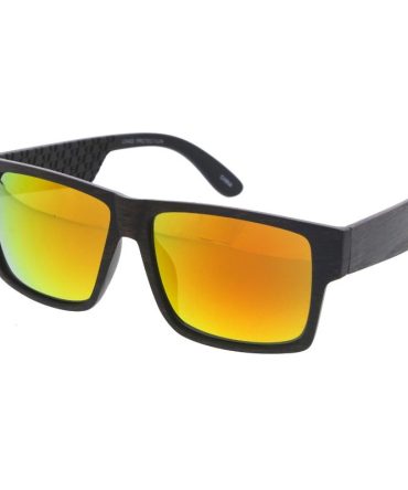 80485ME/RV Large Rectangular Flat Top Faux Woodgrain Frame w/ Color Mirror Lens