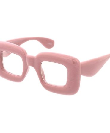 80554CLR Unisex Plastic Large Puffy Square Frame w/ Clear Lens