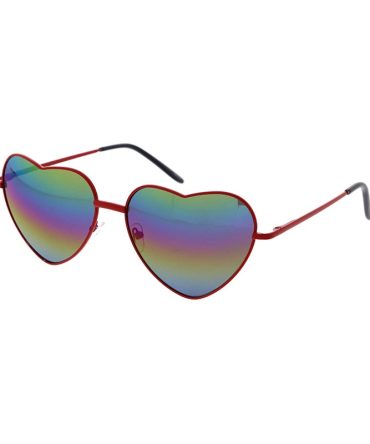 3577HRT/RV Women’s Metal Large Wire Heart w/ Rainbow Mirror Lens