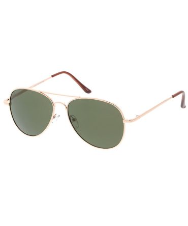 3693MH Unisex Metal Standard Aviator Spring Temples w/ Grey-Green Lens
