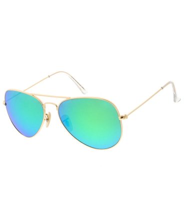 3933GLS/REV Unisex Classic Large Metal Aviator w/ Color Mirror Glass Lens