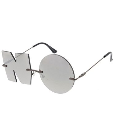 4952RV Unisex Metal Small  Rimless Novelty NO Frame w/ Color Mirror Lens