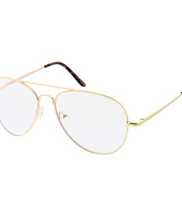 5287BLF/CLR Unisex Metal Medium Classic Aviator Hipster Blue Light Filtering Computer Glasses