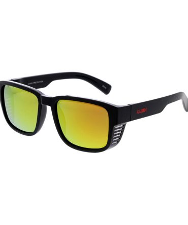 80263KSH/RV Men’s Plastic Casual Large Thick Frame w/ Temple Vent and Colored Mirror Lens