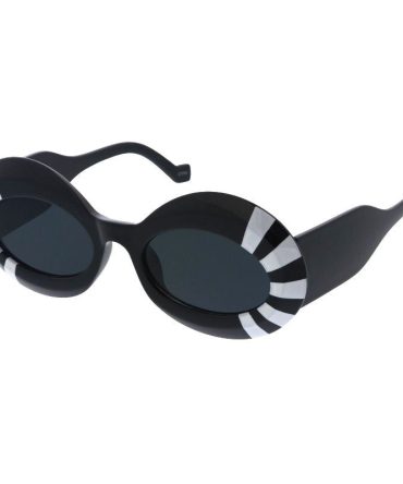 80591 Unisex Plastic Large Oval Striped Frame