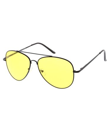 3562YEL/MH Unisex Metal Large Aviator Spring Temples w/ Yellow Lens