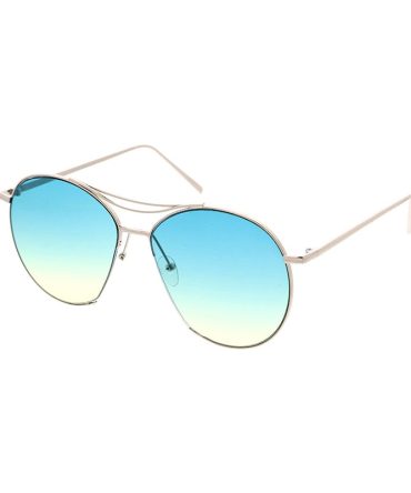 4279COL Unisex Large Metal Round Aviator w/ Color Lens