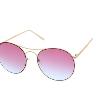 4341COL Women’s Thin Metal Large Round Aviator Frame w/ Color Lens