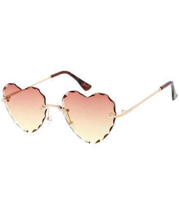 4915HRT Women’s Metal Medium Scalloped Rimless Heart Frame