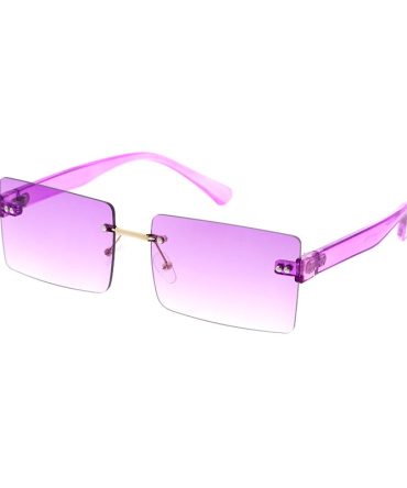 5148CRY/COL Women’s Metal Medium Square Rimless Crystal Color Frame w/ Color Lens