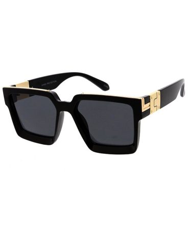 7796 Unisex Plastic Large Square Metal Accented Frame