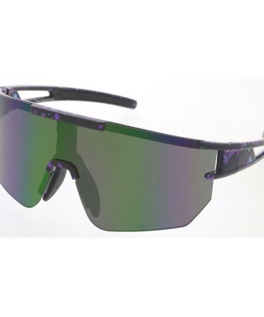 80371ME/RV Men’s Plastic Large Sports Shield Splatter Printed Frame w/ Color Mirror Lens