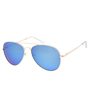 3483GLD/RV Unisex Standard Metal Aviator Spring Temples Gold Frame w/ Color Mirror Lens