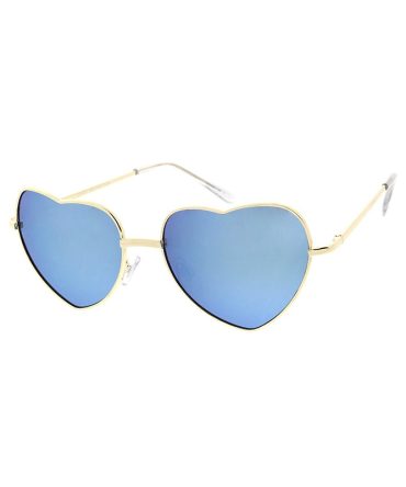 3612HRT/RV Women’s Metal Medium Wire Heart Shaped Frame w/ Color Mirror Lens