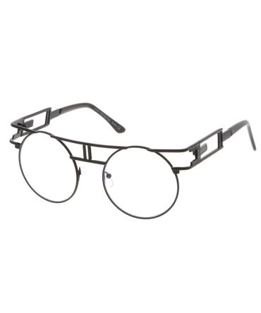 4549CLR Unisex Metal Medium Round Steampunk Frame w/ Clear Lens